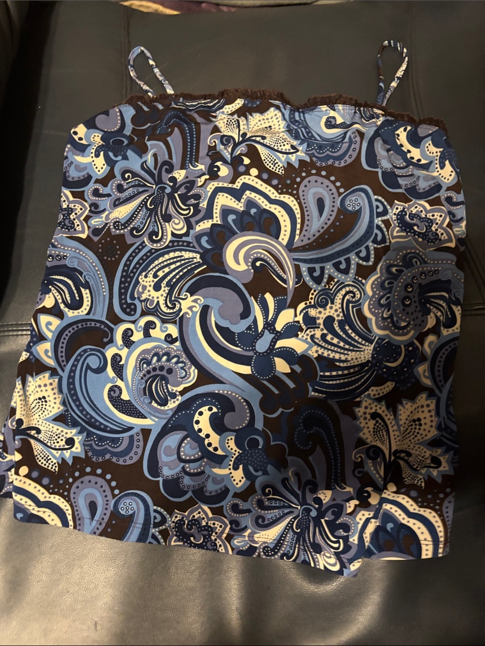 Blue & Brown Paisley Camisole Top